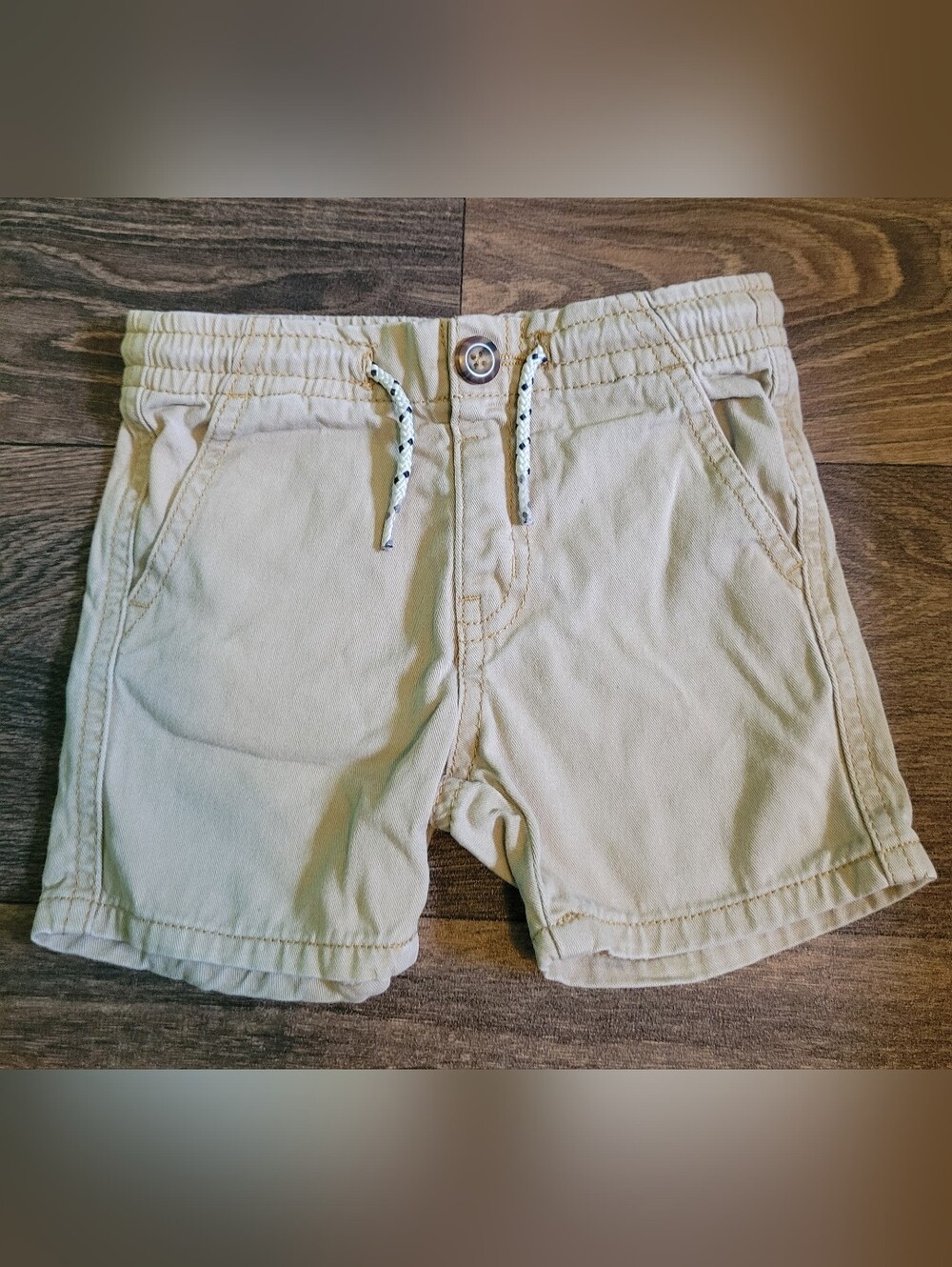 Toddler Neutral Khaki Drawstring Shorts Gumballs 18mth Baby Toddler Boy